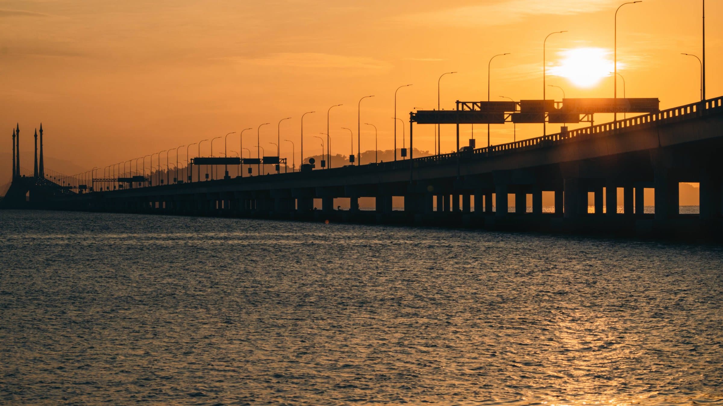Penang Bridge at sunset
